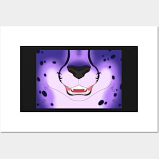 Purple Cheetah Face Posters and Art